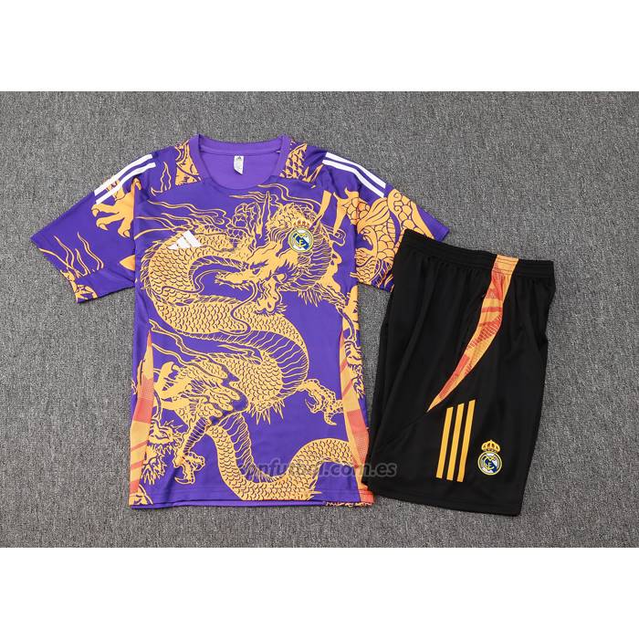 Chandal del Real Madrid Dragon Manga Corta 2024-2025 Purpura - Pantalon Corto